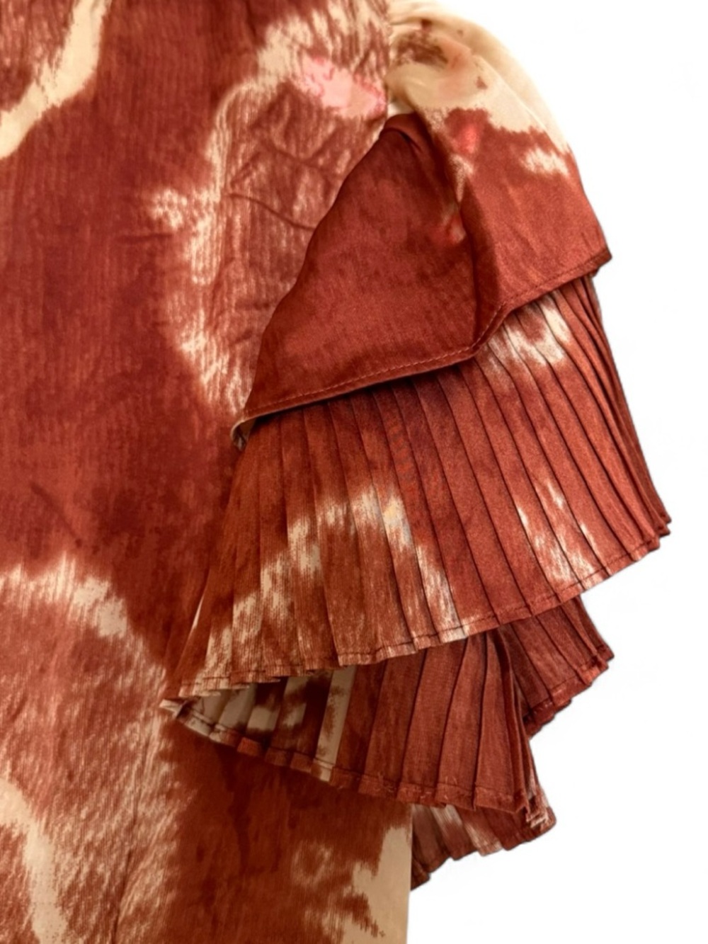 Boho Tie Dye Ruffle Maxi Dress Resort Wedding Guest Small NWT - Picture 4 of 9